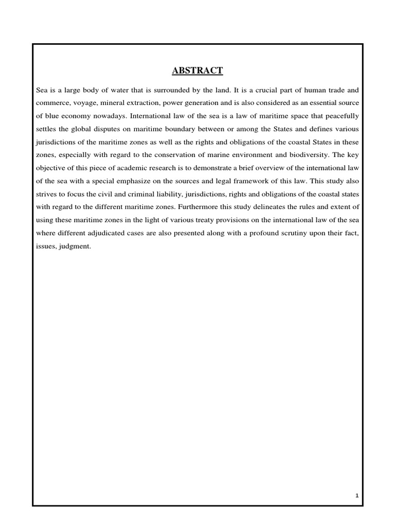 The Development of International Law of the Sea A Brief Overview of