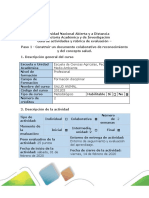 Guía de Actividades y Rúbrica de Evaluación - Paso 1 - Construir Un Documento Colaborativo de Reconocimiento y Del Concepto Salud