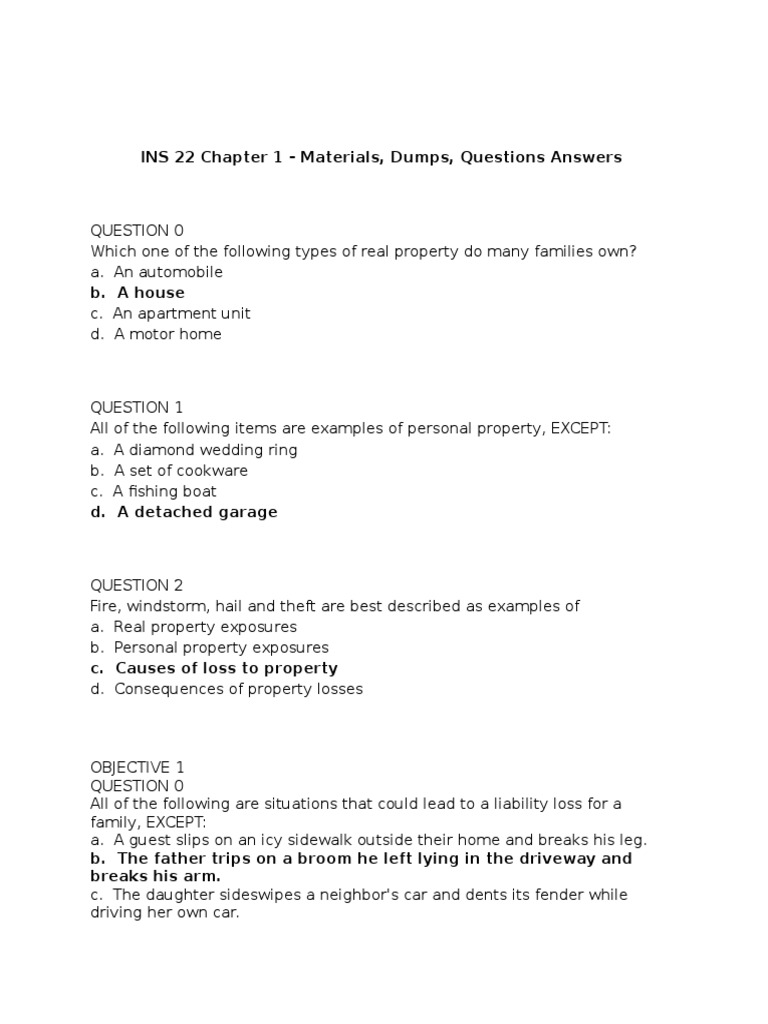 Real & Personal Property Quiz | PDF | Vehicle Insurance | Insurance