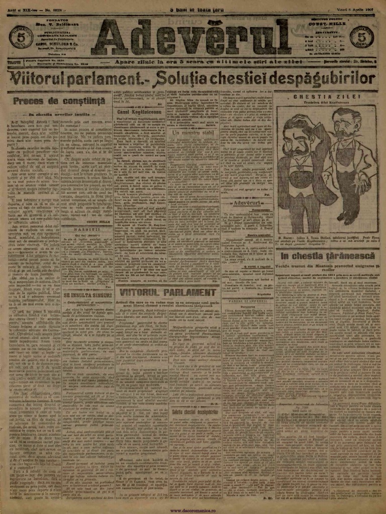 AdevÄrul 19 Nr 6329 6 Aprilie 1907