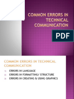 Common Errors in Technical Communication