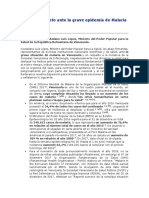 Pronunciamiento ante la grave epidemia de Malaria en Venezuela.docx