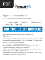 Program To Add Two 32 Bit Numbers - ProjectsGeek