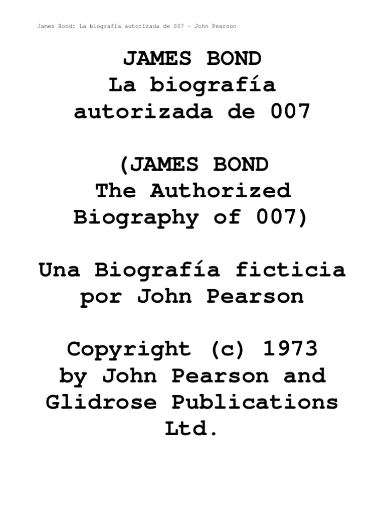 James Bond La Biografia Autorizada De 007 Agitacion
