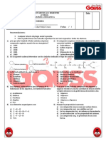 Examen de Química Orgánica del Primer y Segundo Bimestre