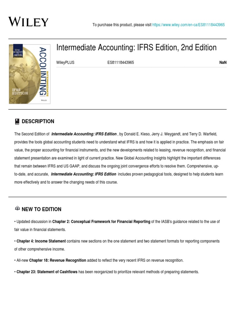 Wiley Intermediate Accounting IFRS Edition, 2nd Edition ES81118