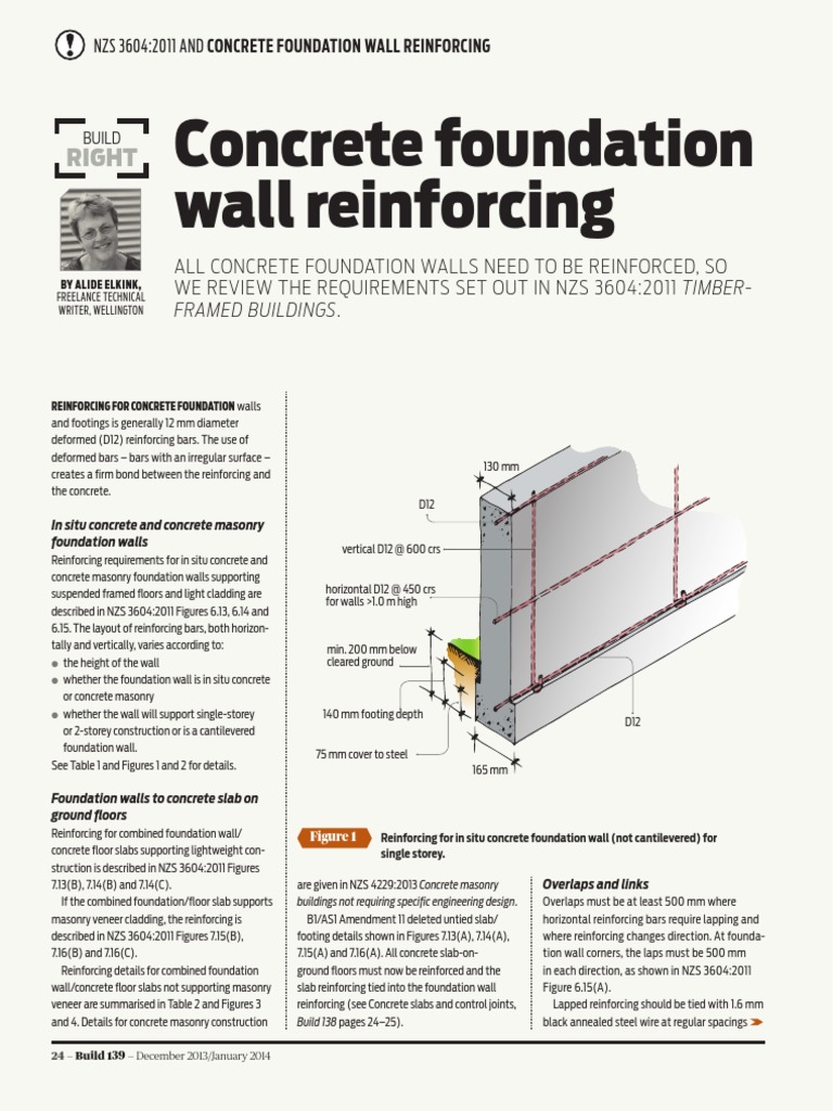 Concrete Foundation Reinforcement Guide | PDF | Masonry | Wall