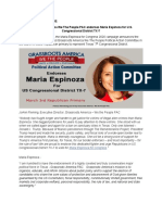 Grassroots America We The People PAC Endorses Maria Espinoza For Congress