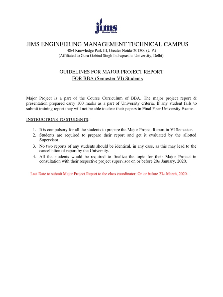 Major Project Report Guidelines Jan2020 PDF | PDF | Data Analysis | Data