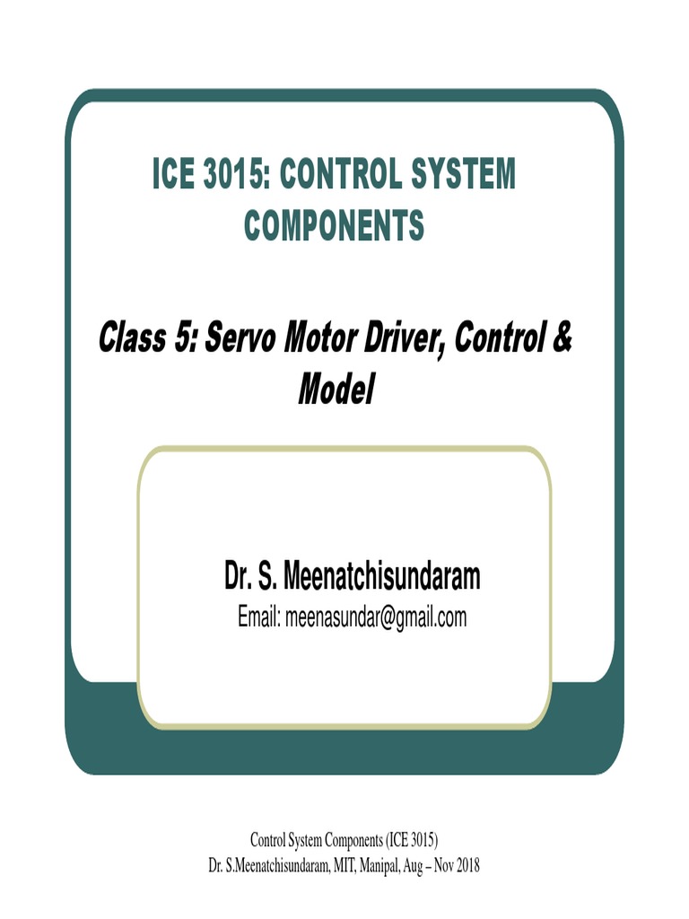 Lecture 5 - Servo Motor Driver, Control & Model | PDF | Servomechanism ...