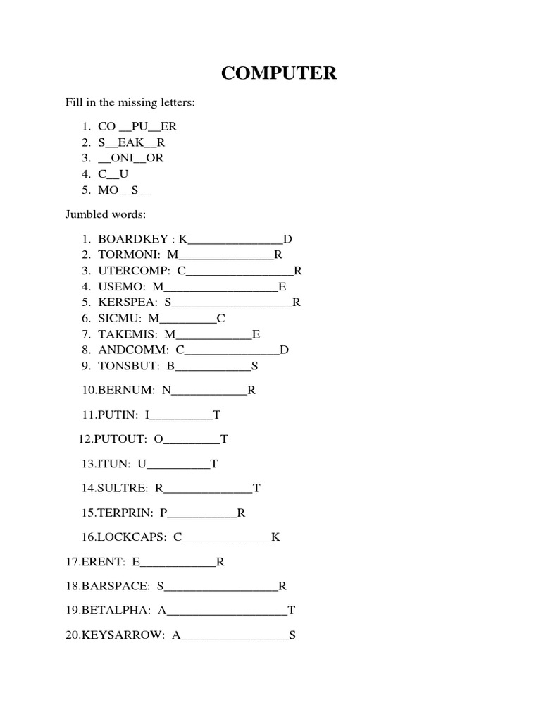 COMPUTER | PDF | Computer Keyboard | Electronic Engineering