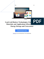Lead Acid Battery Technologies Fundamentals Materials and Applications Electrochemical Energy Storage and Conversion B010pokfle