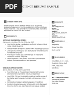 Computer Science Resume Sample - Stylish Original