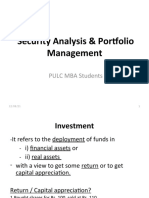 Security Analysis & Portfolio Management: PULC MBA Students