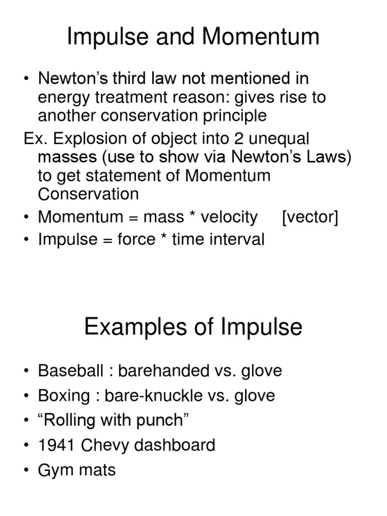 Impulse and Momentum: Newton's Third Law and Conservation Principles | PDF