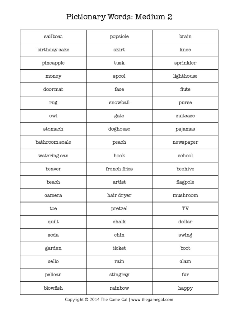 pictionary words medium 2 pdf | pdf | nature