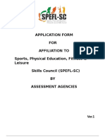 Application Form For Assessment Agencies SPEFL