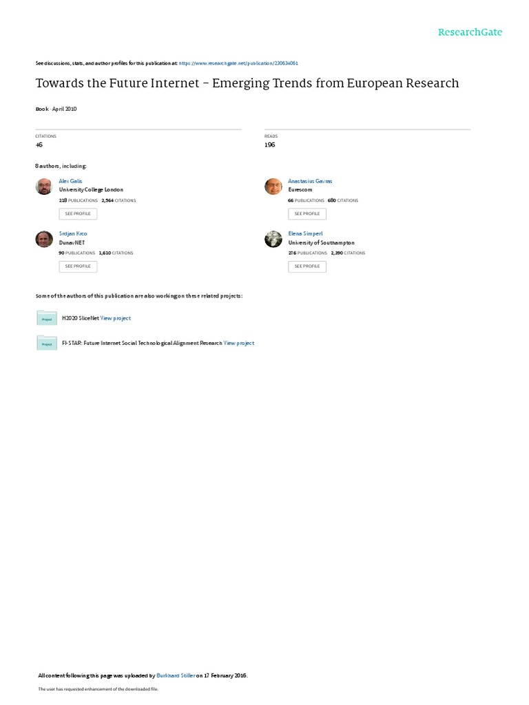 Towards The Future Internet PDF | PDF | Cloud Computing | Peer To Peer