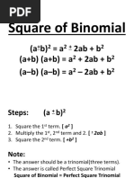 Square of Binomial, Product of Sum and Diff, Square of Multinomial