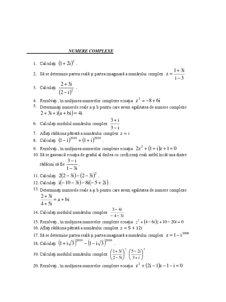 M1 3 Numere-Complexe | PDF