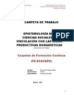 Carpeta de Epistemología Cs Sociales y Su Vinculación Con Las Áreas Productivas Humanisticas PDF