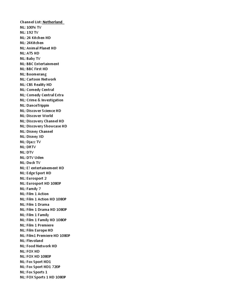 Channel Lists for Nordic Countries | PDF | Television | Entertainment