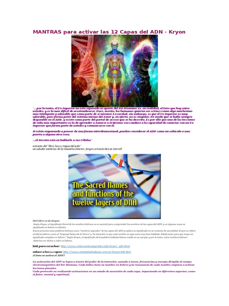 Mantras para Activar las 12 Capas del ADN | PDF | Adn | Vida