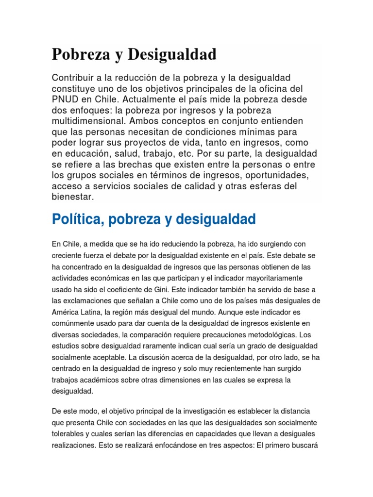 Análisis de las causas y consecuencias de la desigualdad socioeconómica ...