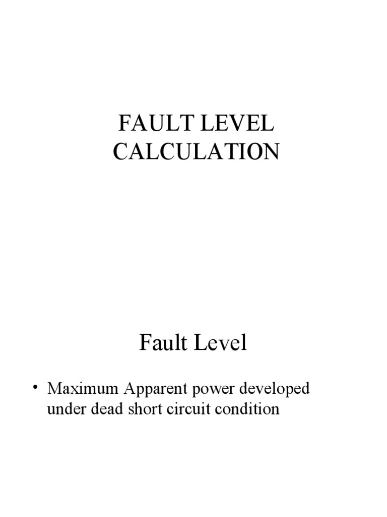 Fault Level Calculation PDF Electrical Impedance Electronic