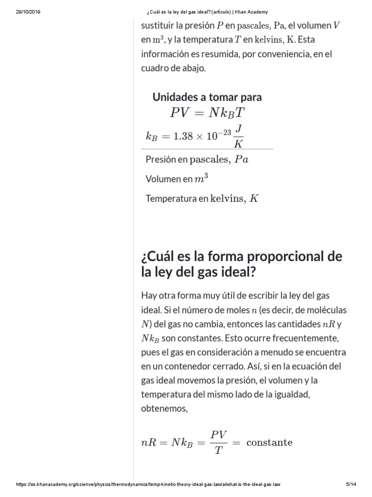 Ley del gas ideal: conceptos y ejemplos | PDF | Gases | Física Matemática