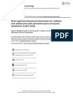 Brief Cognitive Behavioral Intervention For Children and Adolescents With Persistent Post Concussive Symptoms A Pilot Study