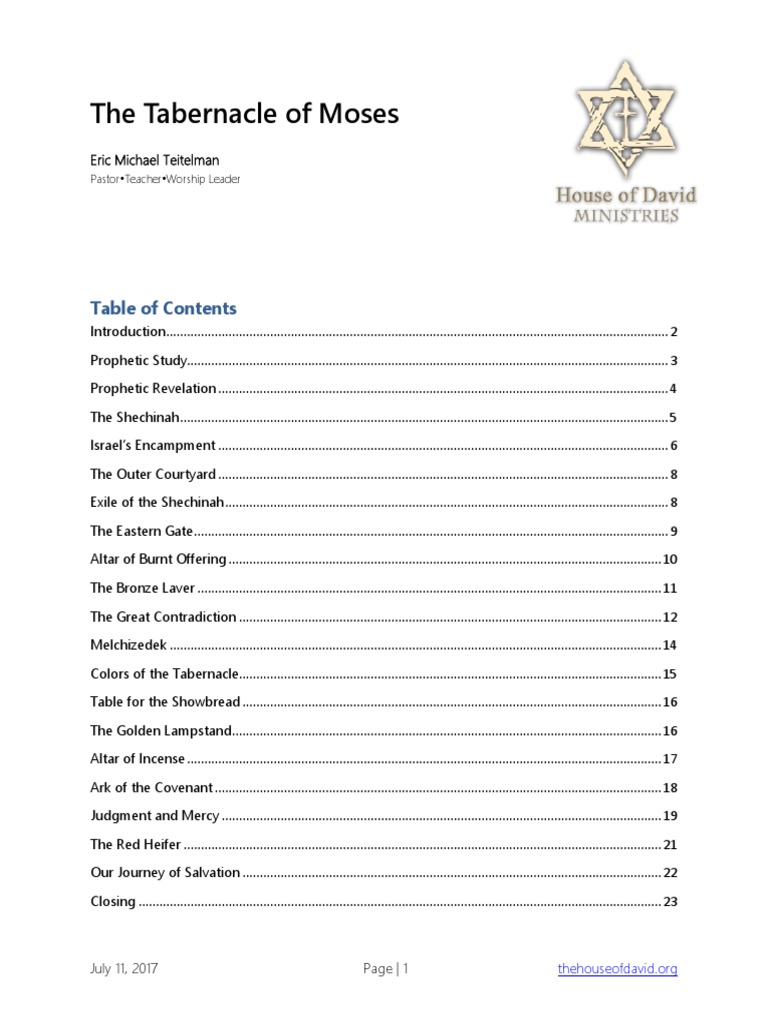 The Tabernacle Of Moses Pdf Book Of Exodus Tabernacle