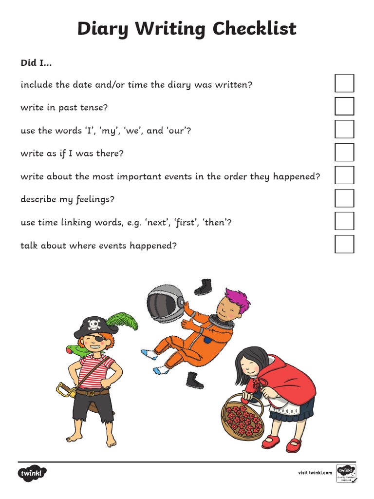 Diary Writing Checklist