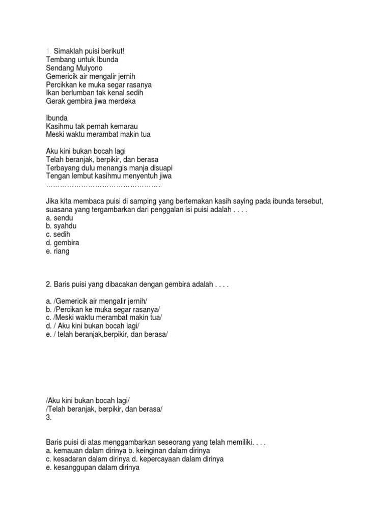 Soal Bindo 2 Thn 2020