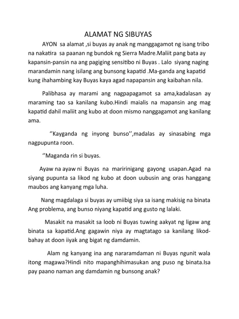 Alamat Ng Sibuyas Ayon Sa Alamat
