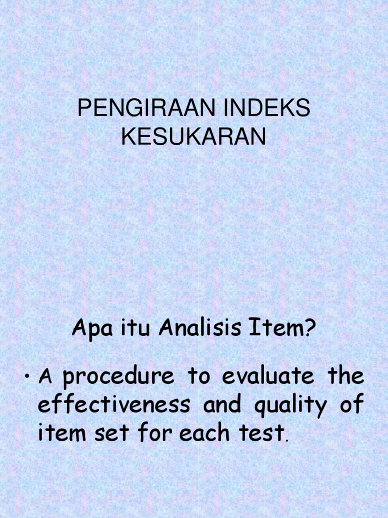 Item Analysis & Post Mortem Exam PDF Tests Evaluation Methods