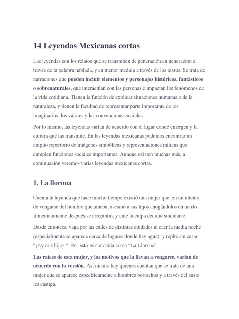 14 Leyendas Mexicanas Cortas | PDF | Brujería | México