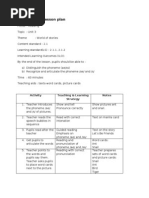 Lesson Plan Year 1 (KSSR)