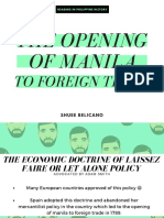 The Opening of Manila To Foreign Trade