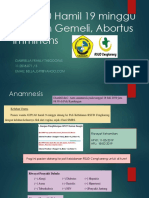 G2P1A0 Hamil 19 minggu dengan Gemeli, Abortus Imminens