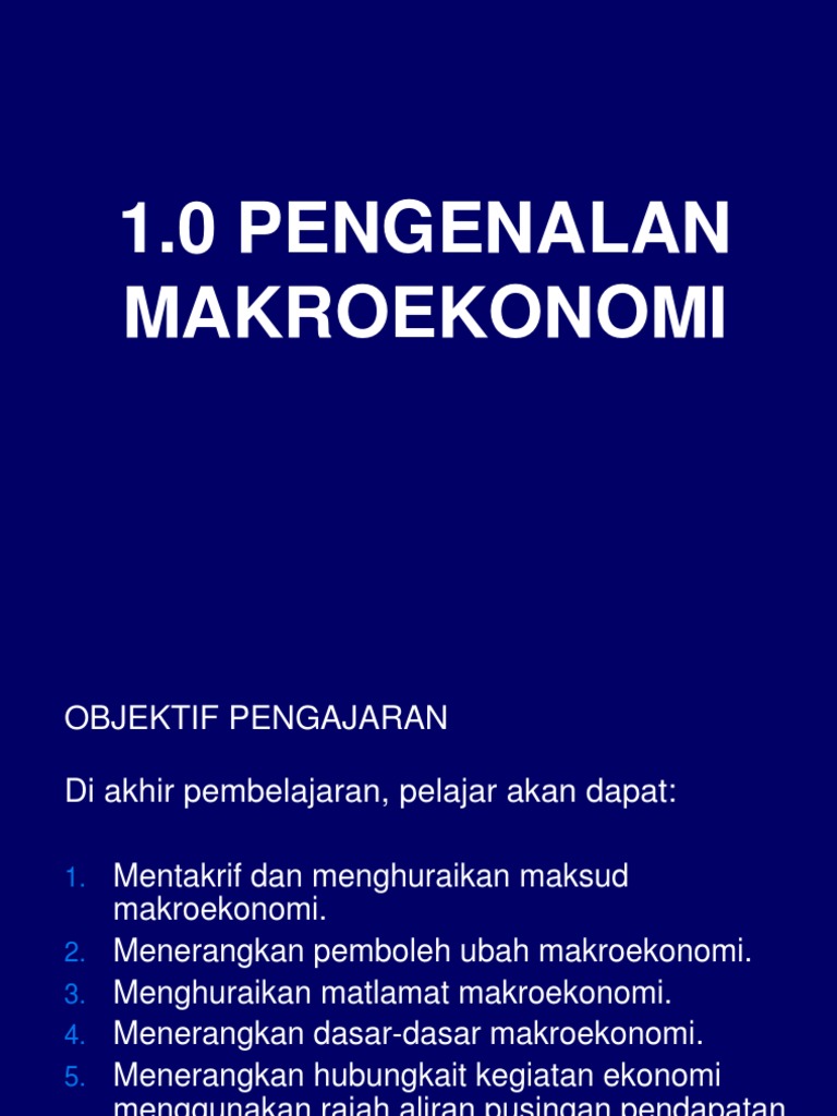 Bab 1 Pengenalan Makroekonomi | PDF