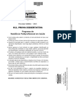 Caderno de Questões - Prova Dissertativa - Programa de Residência Multiproficcional de Saúde PDF