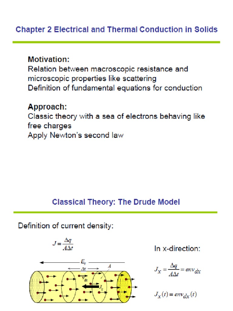 2-Conduction in Solid | PDF | Electrical Resistivity And Conductivity ...