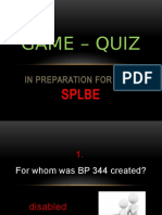 SPLBE Final Quiz Game BP 344 & Others