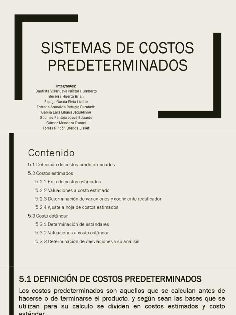 Sistemas de Costos Predeterminados | PDF | Presupuesto | Business