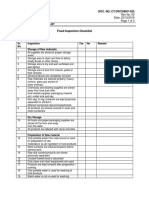 Food Inspection Checklist