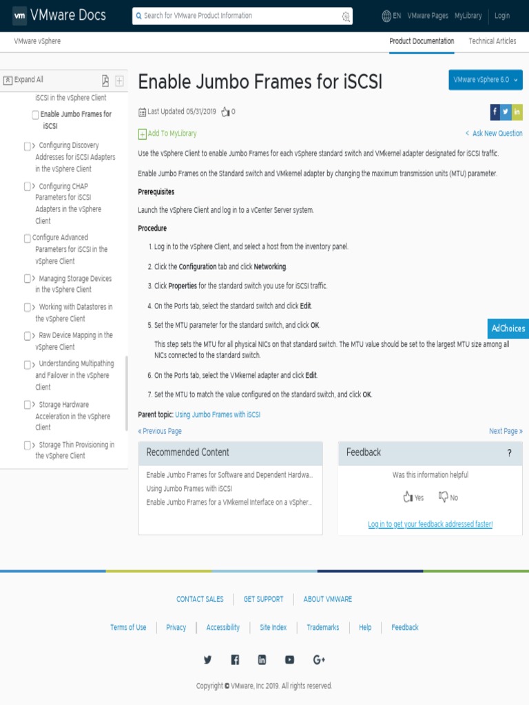 Enable Jumbo Frames For iSCSI PDF V Mware Client