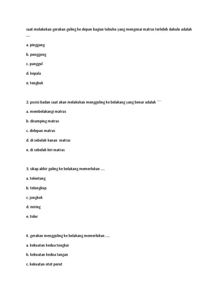 Kumpulan Soal Senam Lantai Docx