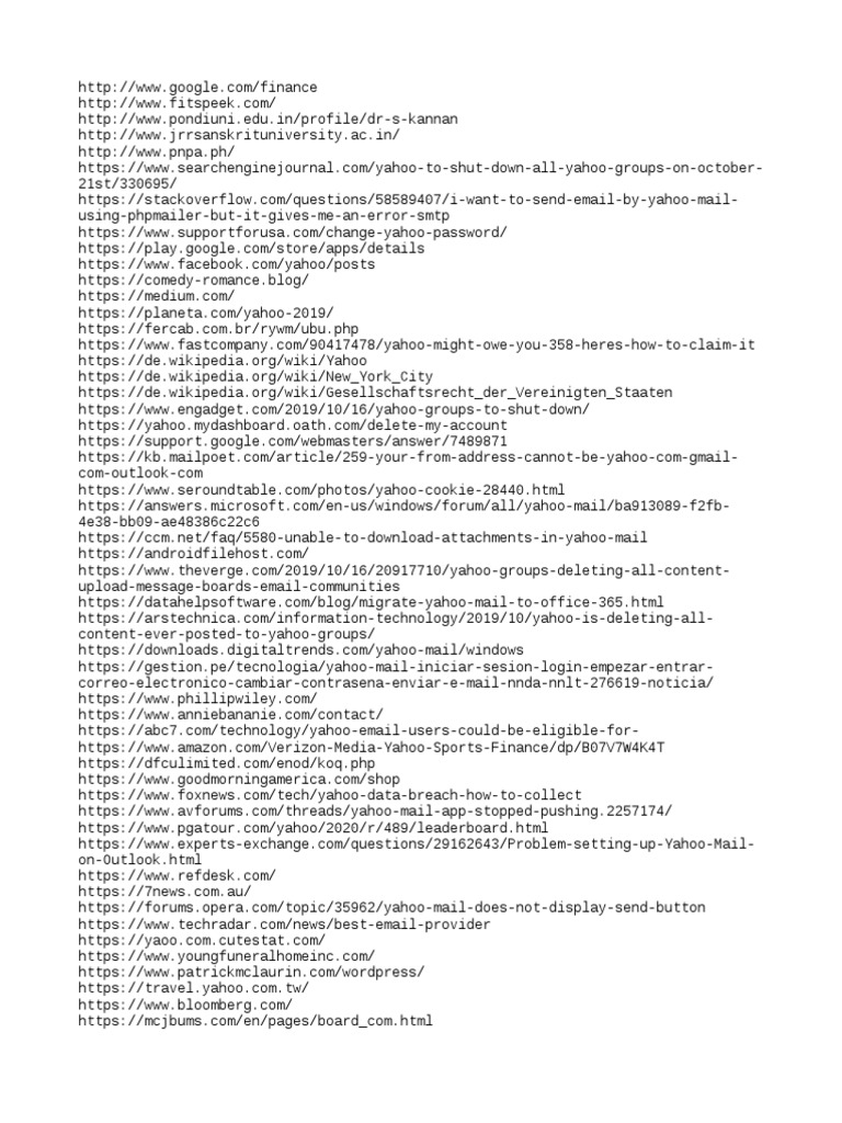 Yahoo Services and User Guidance | PDF | Computing And Information  Technology