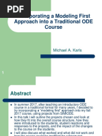 Mike Karls - Modeling First Approach in Traditional ODE Course